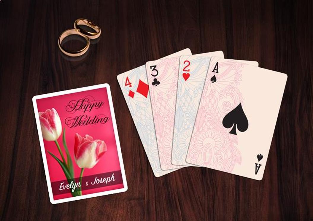 custom wedding playing cards