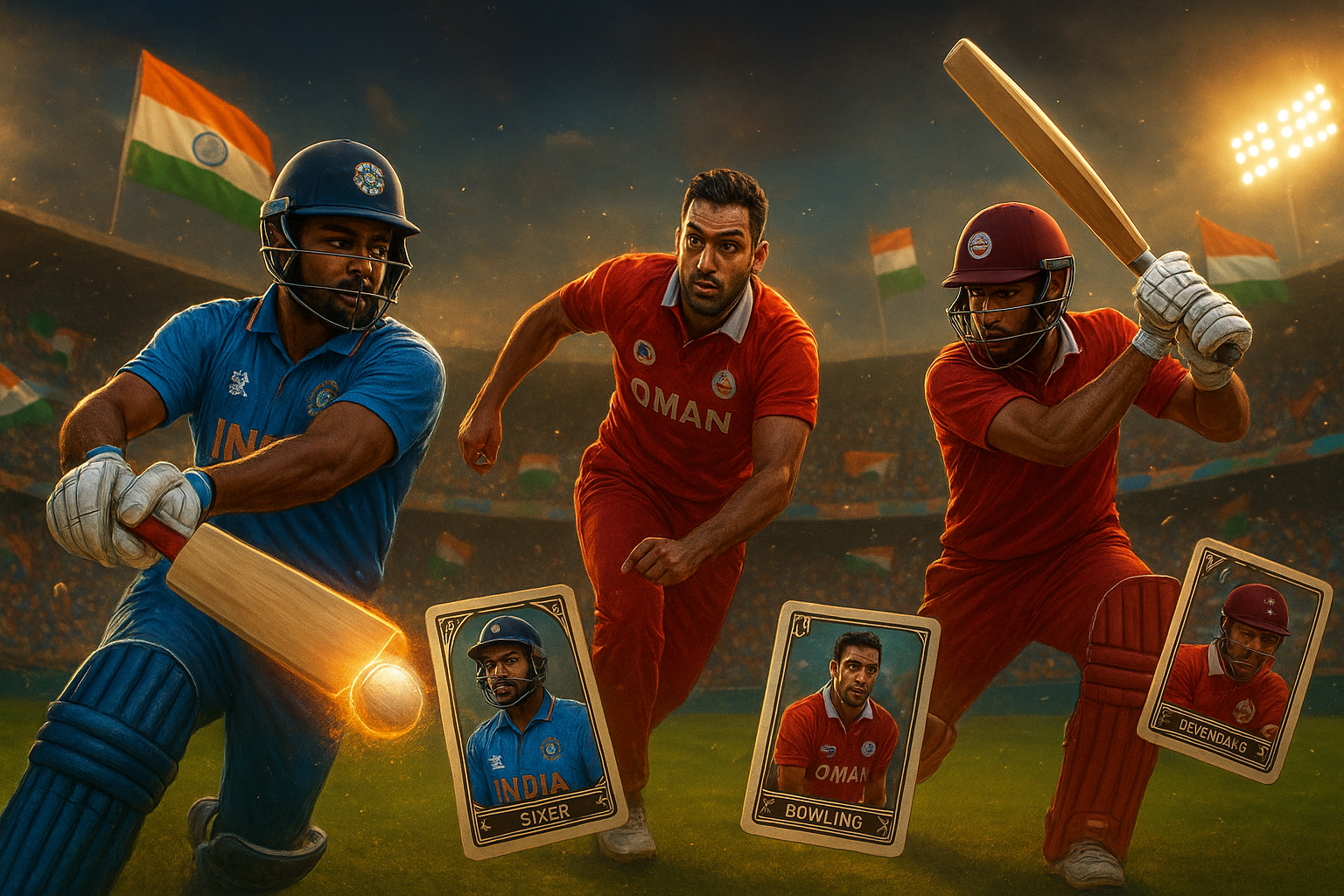 India vs Oman Asia Cup 2025 - TMCARDS Cricket Playing Cards Craze