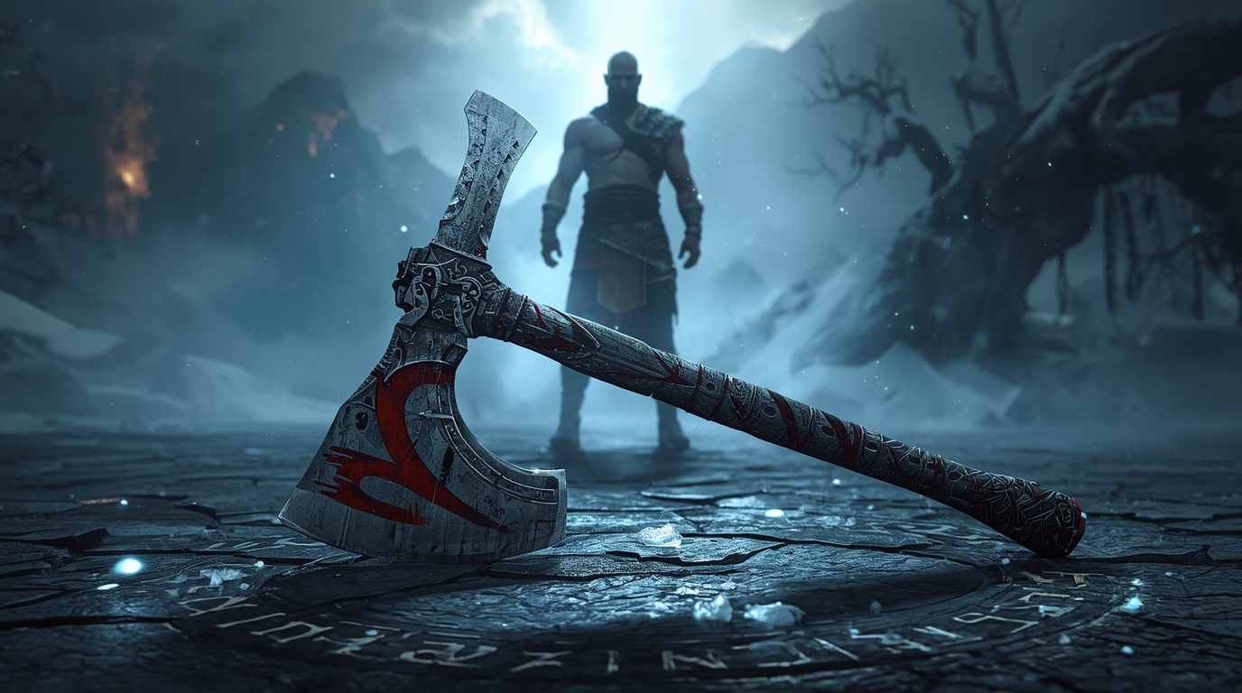 Ryan Hurst as Kratos God of War Playing Card Concept Art