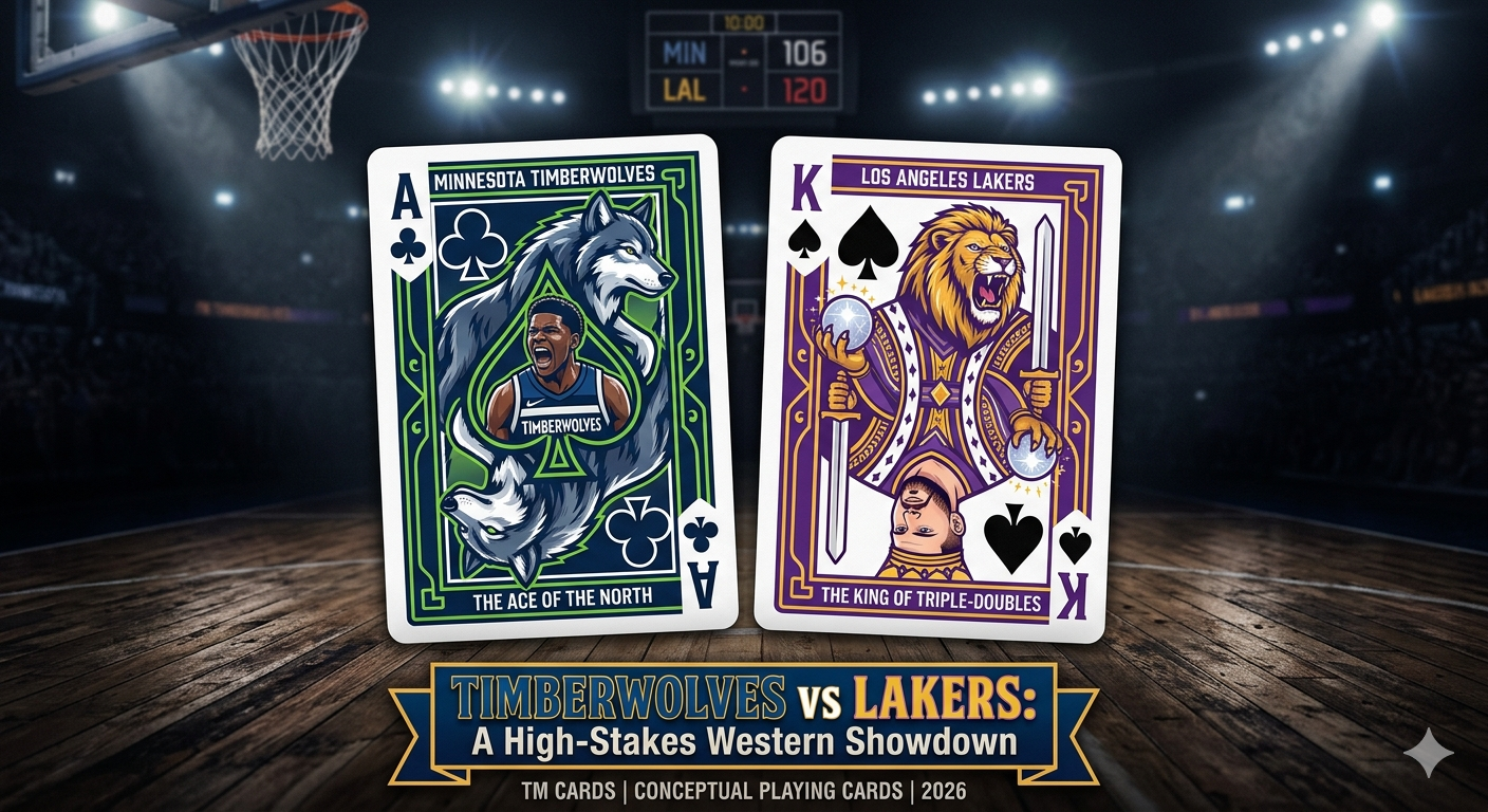 Timberwolves vs Lakers NBA Season Playing Cards Concept Art